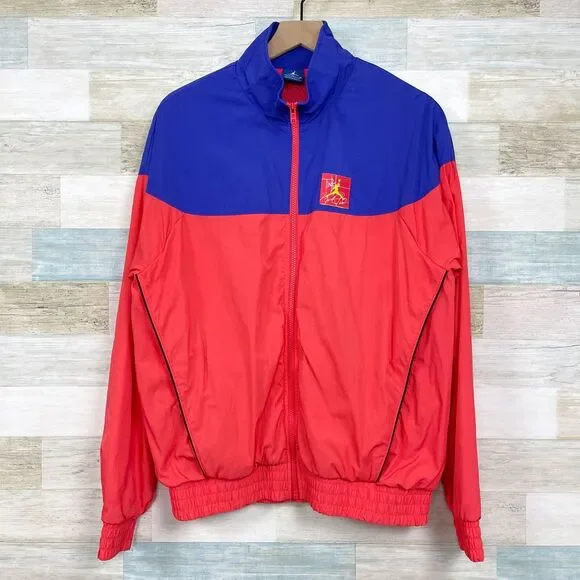 Nike Air Jordan Legacy Tinker Windbreaker Jacket Coral Purple Zip Up Mens Medium - Picture 1 of 10